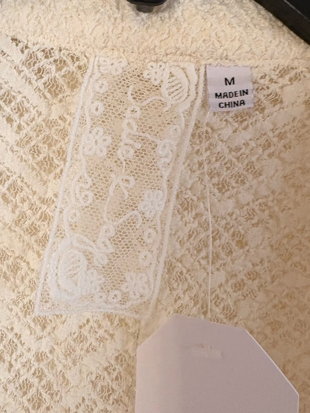 Sadie & Sage Cream Lace Long-Sleeve Shirt Dress - Picture 6 of 7